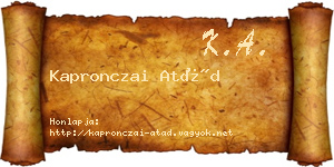 Kapronczai Atád névjegykártya