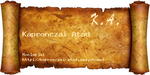 Kapronczai Atád névjegykártya